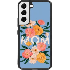 Coque Samsung Galaxy S22 - Silicone rigide noir Mom 2026 Flowers