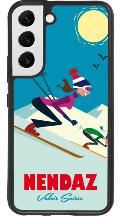 Samsung Galaxy S22 Case Hülle - Silikon schwarz Nendaz Ski Downhill