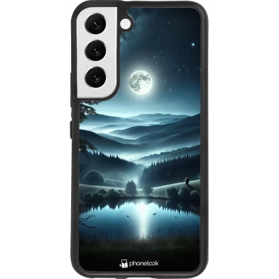 Samsung Galaxy S22 Case Hülle - Silikon schwarz Ansicht des Nachthimmels