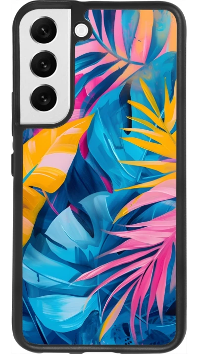 Samsung Galaxy S22 Case Hülle - Silikon schwarz Palms Blue