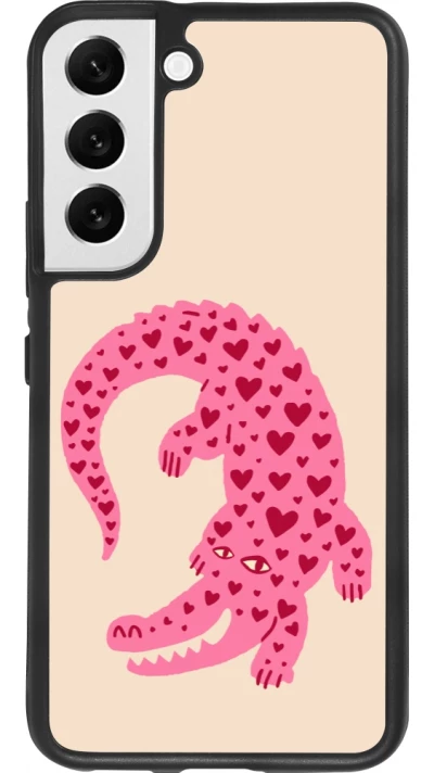Samsung Galaxy S22 Case Hülle - Silikon schwarz Pink crocodile 2026