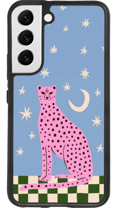 Samsung Galaxy S22 Case Hülle - Silikon schwarz Pink leopard with stars 2026