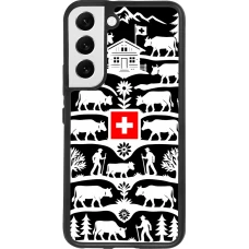Coque Samsung Galaxy S22 - Silicone rigide noir Poya Suisse 3 noir