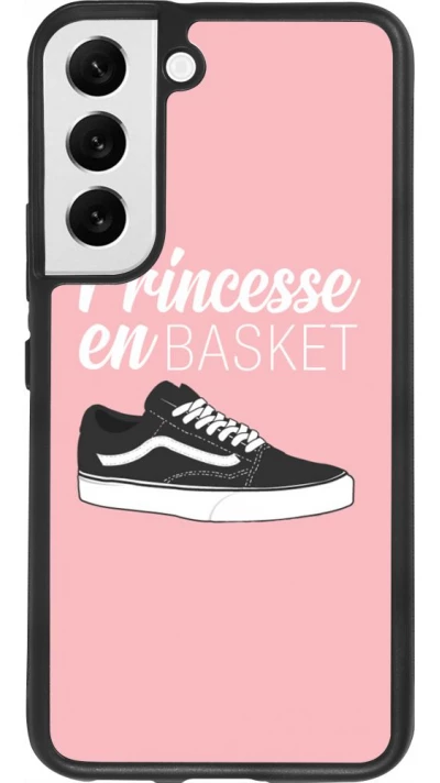 Coque Samsung Galaxy S22 - Silicone rigide noir princesse en basket