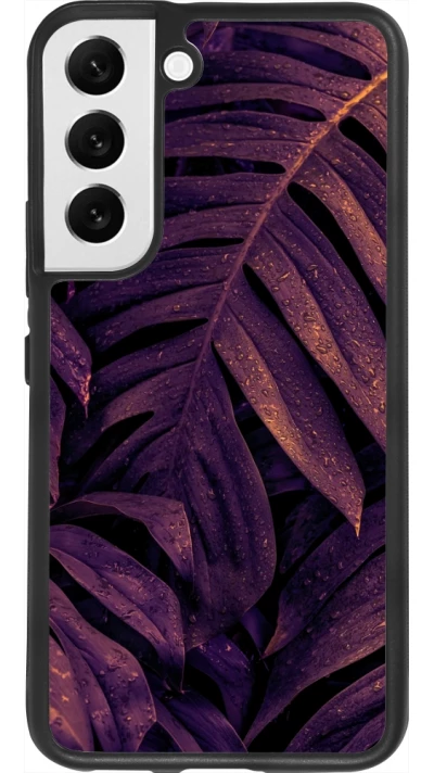 Samsung Galaxy S22 Case Hülle - Silikon schwarz Purple Light Leaves