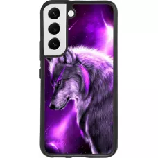 Coque Samsung Galaxy S22 - Silicone rigide noir Purple Sky Wolf