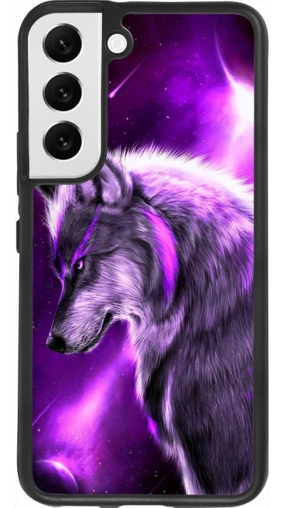 Coque Samsung Galaxy S22 - Silicone rigide noir Purple Sky Wolf