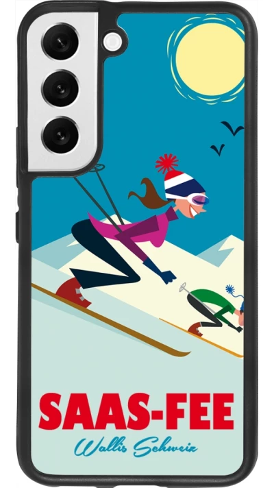 Samsung Galaxy S22 Case Hülle - Silikon schwarz Saas-Fee Ski Downhill