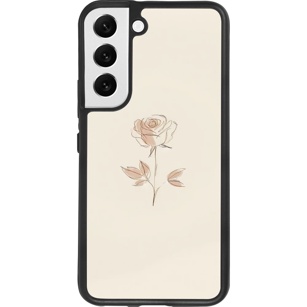 Coque Samsung Galaxy S22 - Silicone rigide noir Sable Rose Minimaliste