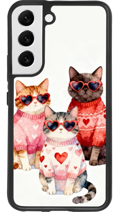 Samsung Galaxy S22 Case Hülle - Silikon schwarz Saint Valentines Day 26 Cat Love