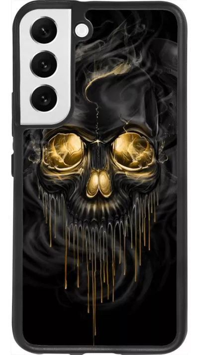 Coque Samsung Galaxy S22 - Silicone rigide noir Skull 02