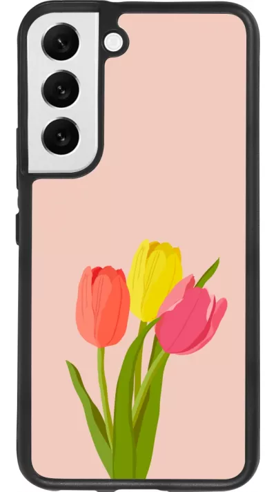 Samsung Galaxy S22 Case Hülle - Silikon schwarz Spring 23 tulip trio
