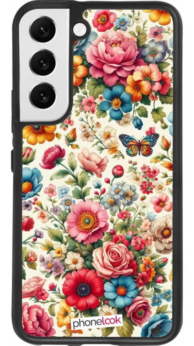 Samsung Galaxy S22 Case Hülle - Silikon schwarz Spring 25 fruehling bluetend