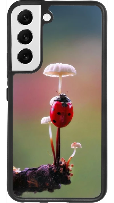 Samsung Galaxy S22 Case Hülle - Silikon schwarz Ladybird on a mushroom Spring 2026
