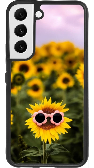Samsung Galaxy S22 Case Hülle - Silikon schwarz Sunflower with glasses Spring 2026
