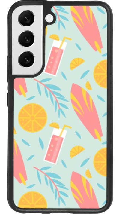 Samsung Galaxy S22 Case Hülle - Silikon schwarz Summer 2025 Pattern citron