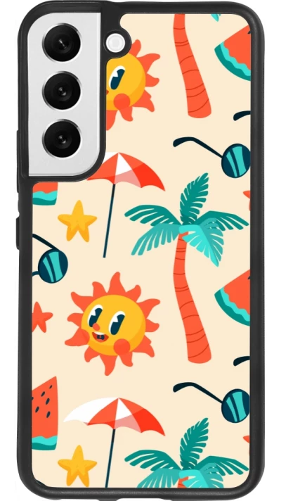 Samsung Galaxy S22 Case Hülle - Silikon schwarz Summer 2025 Pattern soleil