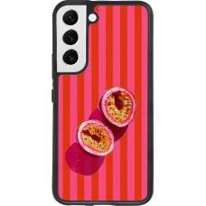Coque Samsung Galaxy S22 - Silicone rigide noir Passion fruit Summer 2026