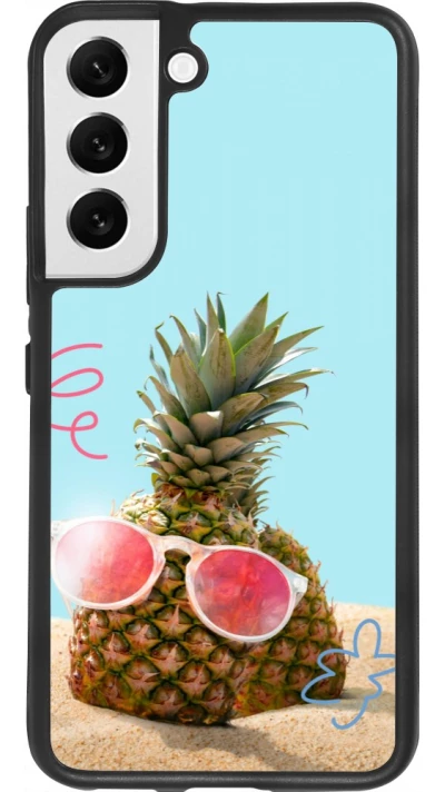 Samsung Galaxy S22 Case Hülle - Silikon schwarz Pineapple with glasses Summer 2026