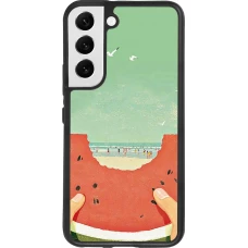 Coque Samsung Galaxy S22 - Silicone rigide noir Views through a watermelon Summer 2026