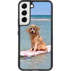 Samsung Galaxy S22 Case Hülle - Silikon schwarz Summer Dog on Paddle