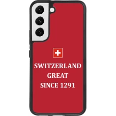 Coque Samsung Galaxy S22 - Silicone rigide noir Switzerland Great Since 1291