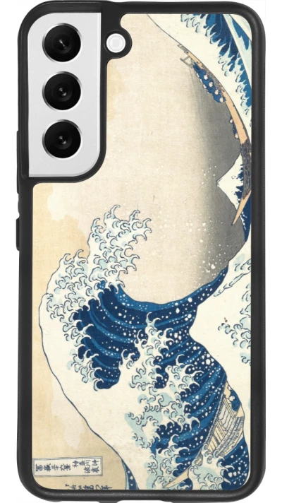Samsung Galaxy S22 Case Hülle - Silikon schwarz Kunstbild - Die große Welle vor Kanagawa - Hokusai