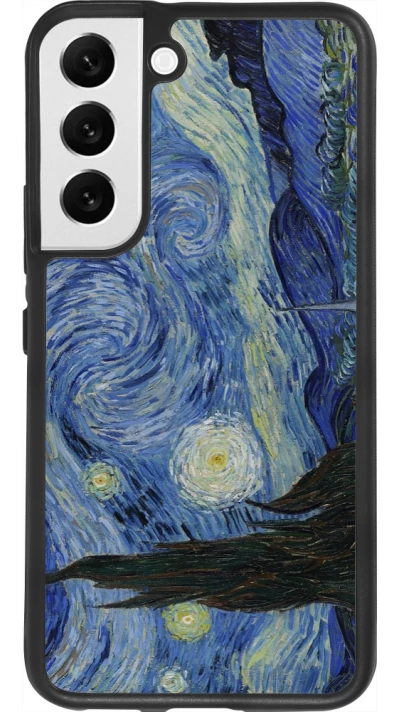 Samsung Galaxy S22 Case Hülle - Silikon schwarz Kunstbild - Sternennacht - Van Gogh