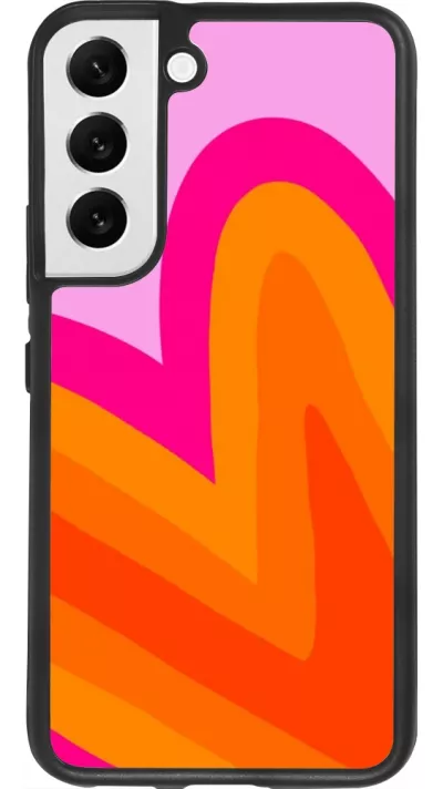 Samsung Galaxy S22 Case Hülle - Silikon schwarz Valentine 2024 heart gradient