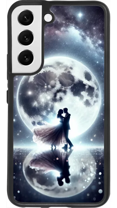 Samsung Galaxy S22 Case Hülle - Silikon schwarz Valentin 2024 Liebe unter dem Mond