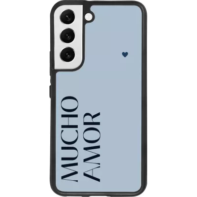 Samsung Galaxy S22 Case Hülle - Silikon schwarz Valentine 2024 mucho amor azul