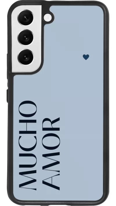 Samsung Galaxy S22 Case Hülle - Silikon schwarz Valentine 2024 mucho amor azul