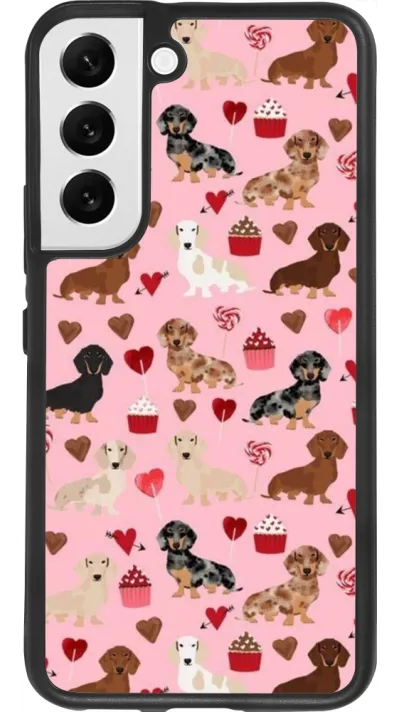 Samsung Galaxy S22 Case Hülle - Silikon schwarz Valentine 2024 puppy love