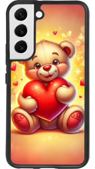 Samsung Galaxy S22 Case Hülle - Silikon schwarz Valentin 2024 Teddy Liebe