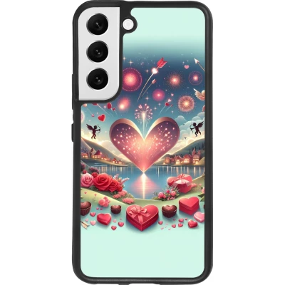 Coque Samsung Galaxy S22 - Silicone rigide noir Valentine 2025 Chic