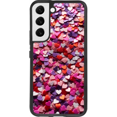Coque Samsung Galaxy S22 - Silicone rigide noir Valentine 2025 Confetti