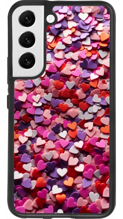 Samsung Galaxy S22 Case Hülle - Silikon schwarz Valentin 2025 Konfetti