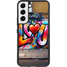 Coque Samsung Galaxy S22 - Silicone rigide noir Valentine 2025 Love U Tag