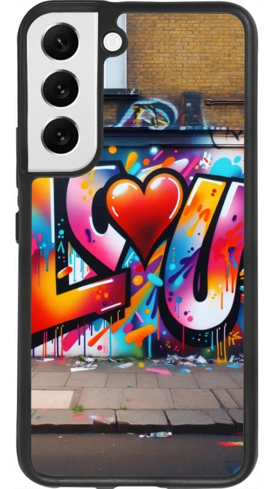 Samsung Galaxy S22 Case Hülle - Silikon schwarz Valentin 2025 Liebe U Tag