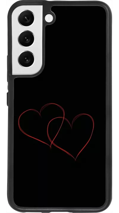 Samsung Galaxy S22 Case Hülle - Silikon schwarz Valentine 2023 attached heart