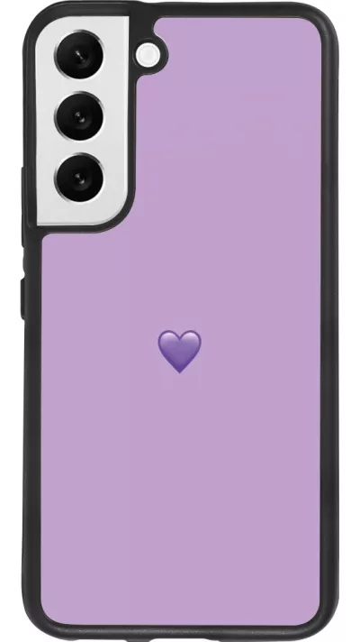 Samsung Galaxy S22 Case Hülle - Silikon schwarz Valentine 2023 purpule single heart