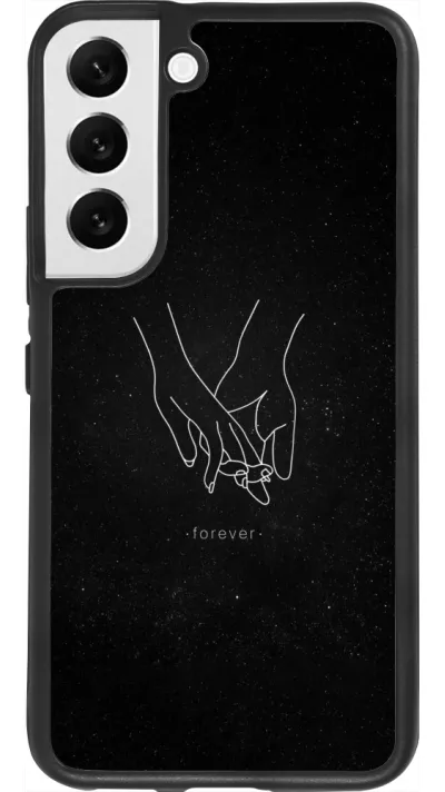 Samsung Galaxy S22 Case Hülle - Silikon schwarz Valentine 2023 hands forever