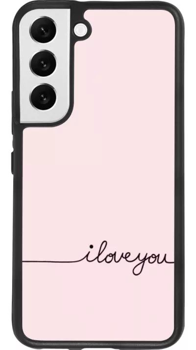 Samsung Galaxy S22 Case Hülle - Silikon schwarz Valentine 2023 i love you writing