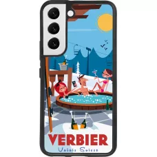 Coque Samsung Galaxy S22 - Silicone rigide noir Verbier Mountain Jacuzzi