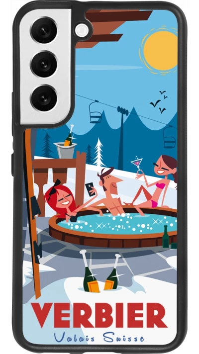 Samsung Galaxy S22 Case Hülle - Silikon schwarz Verbier Mountain Jacuzzi
