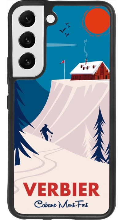 Samsung Galaxy S22 Case Hülle - Silikon schwarz Verbier Cabane Mont-Fort