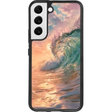 Coque Samsung Galaxy S22 - Silicone rigide noir Wave Sunset