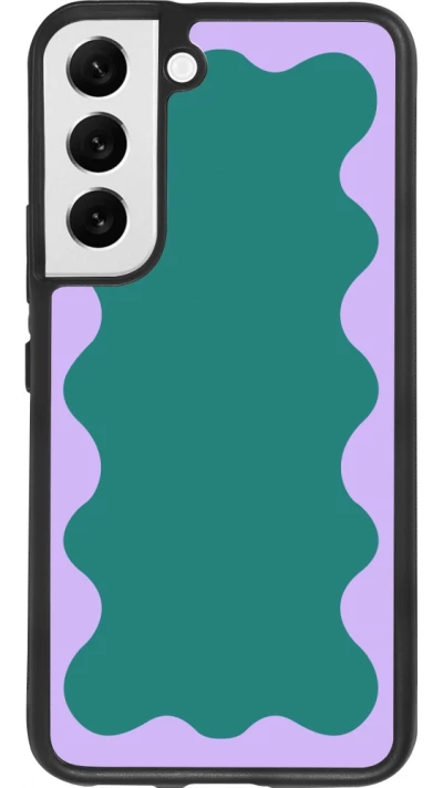 Samsung Galaxy S22 Case Hülle - Silikon schwarz Wavy Rectangle Green Purple