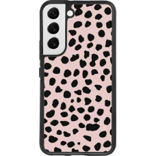 Coque Samsung Galaxy S22 - Silicone rigide noir Wild Leopard Pink