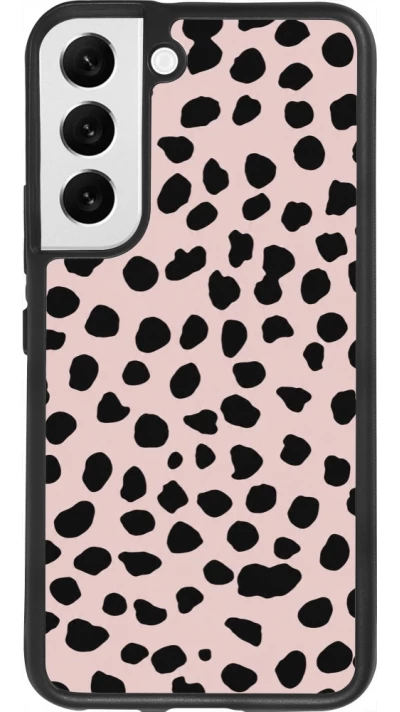 Coque Samsung Galaxy S22 - Silicone rigide noir Wild Leopard Pink